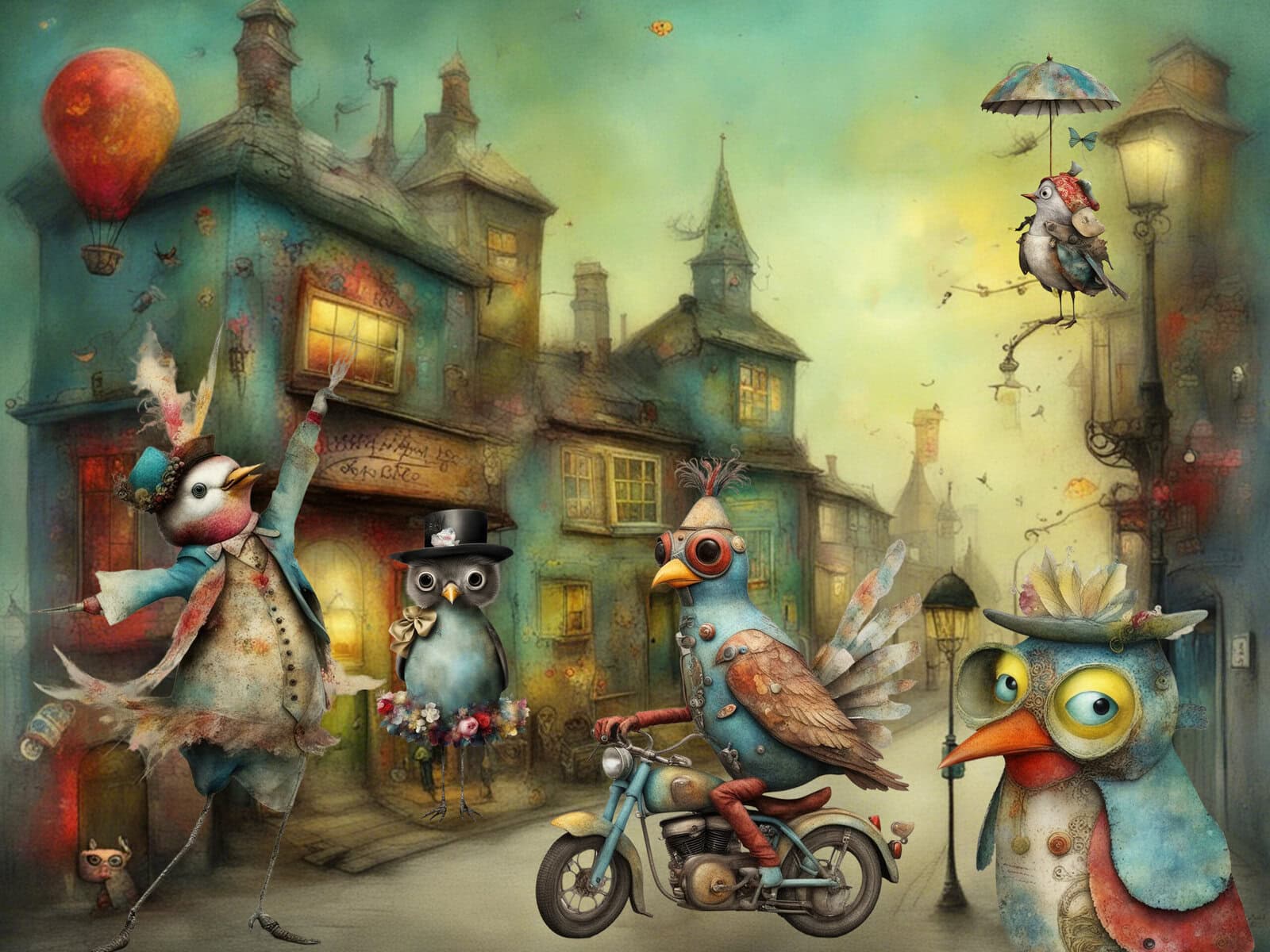 Whimsical Birds Clipart - Image 4