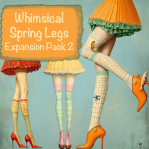 Whimsical Spring Girls Clipart Expansion Pack 2 Clipart & Backgrounds