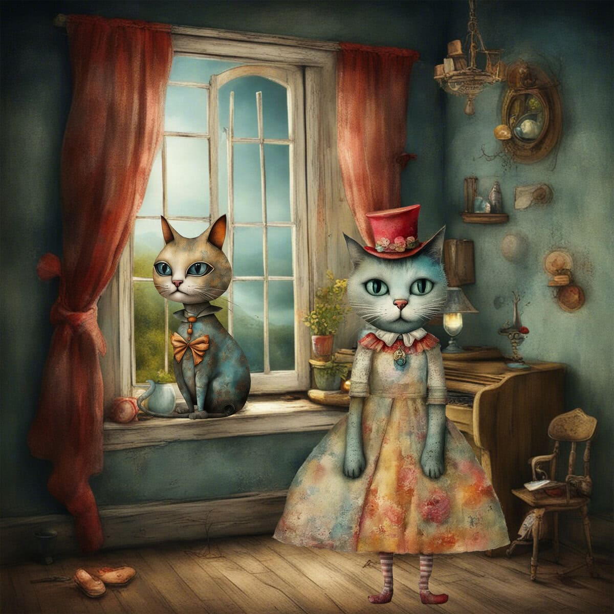 Whimsical Cats Clipart - Image 6