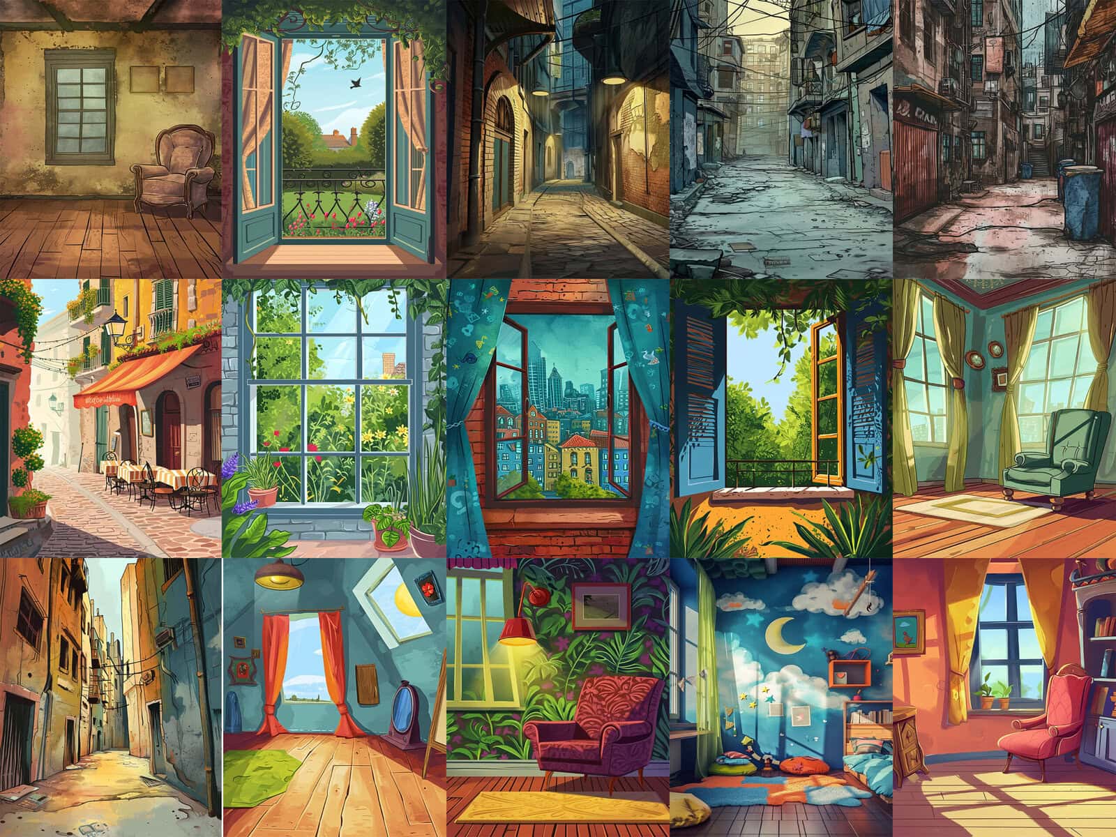 Quirky Whimsy Cats Clipart & Backgrounds - Image 4