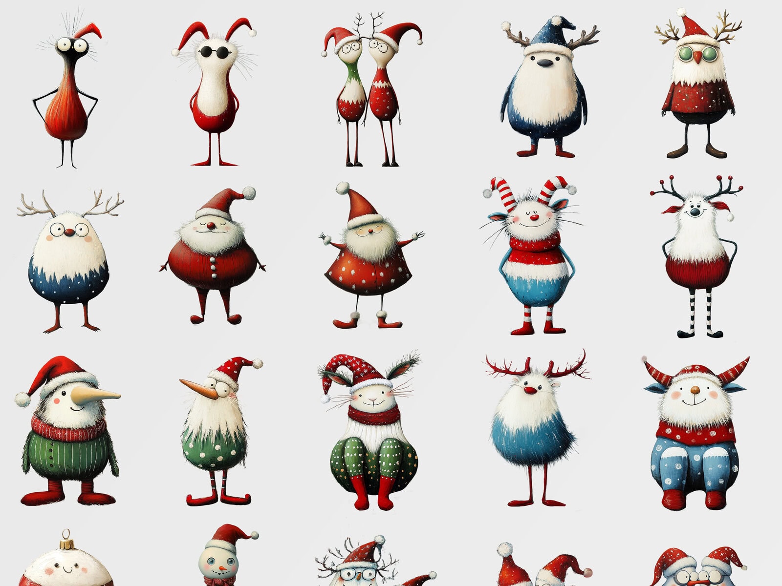 Whimsy Christmas Characters Clipart & Backgrounds - Image 2