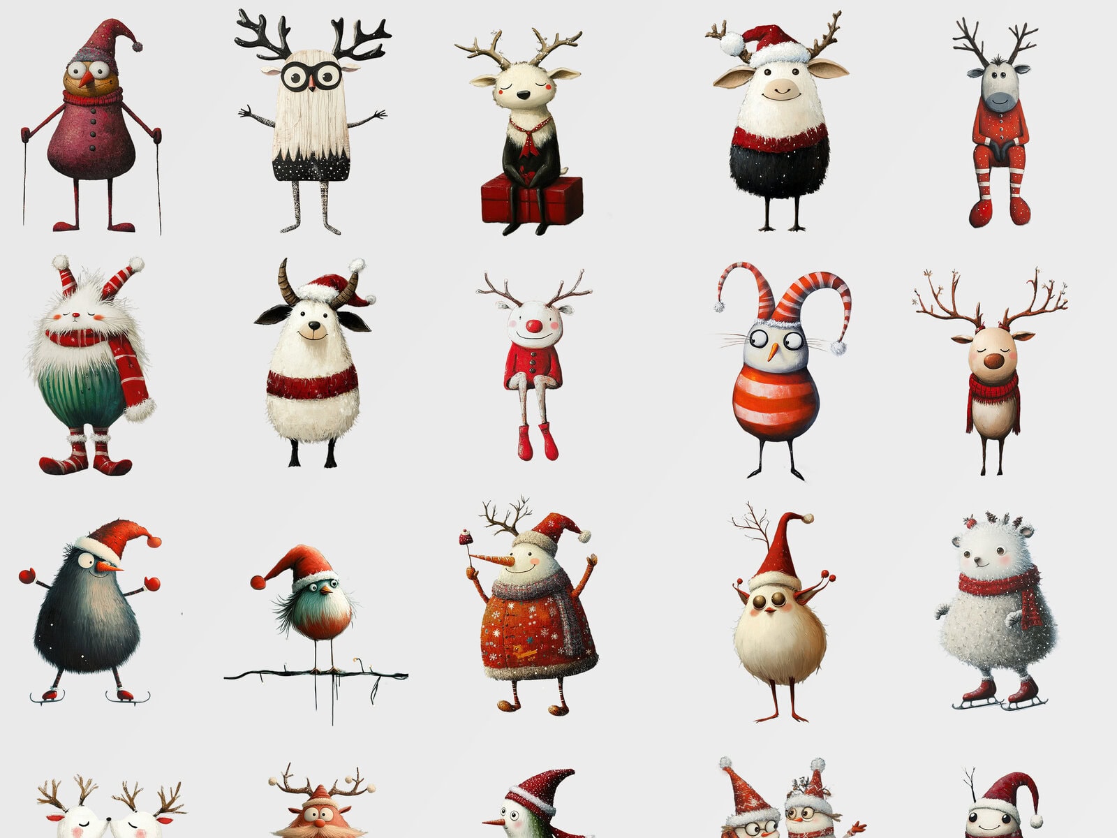 Whimsy Christmas Characters Clipart & Backgrounds - Image 3