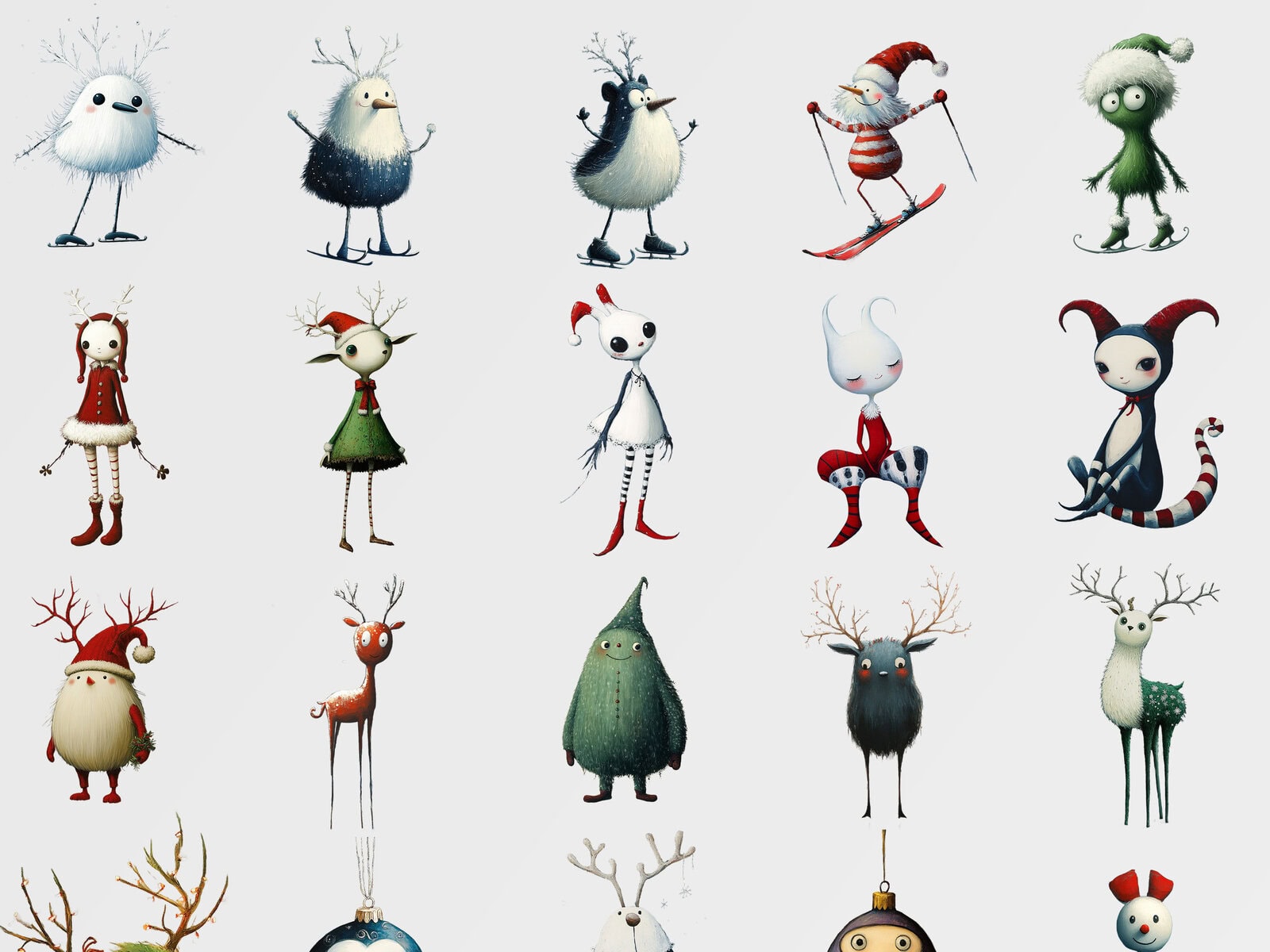 Whimsy Christmas Characters Clipart & Backgrounds - Image 5