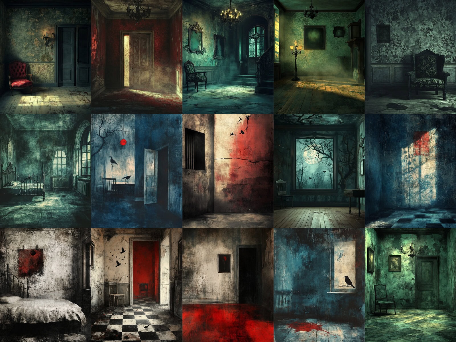 Surreal Nightmare Creepy Halloween Portraits Clipart & Backgrounds - Image 4