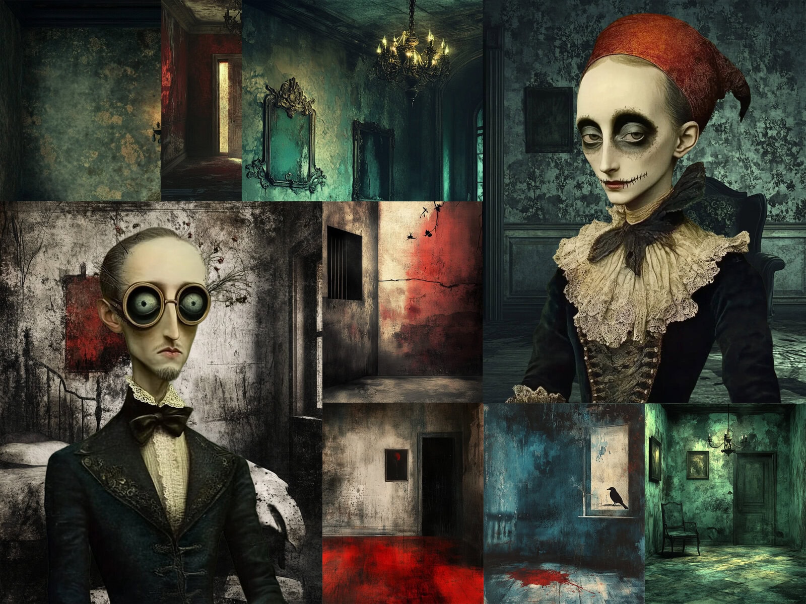 Surreal Nightmare Creepy Halloween Portraits Clipart & Backgrounds - Image 6