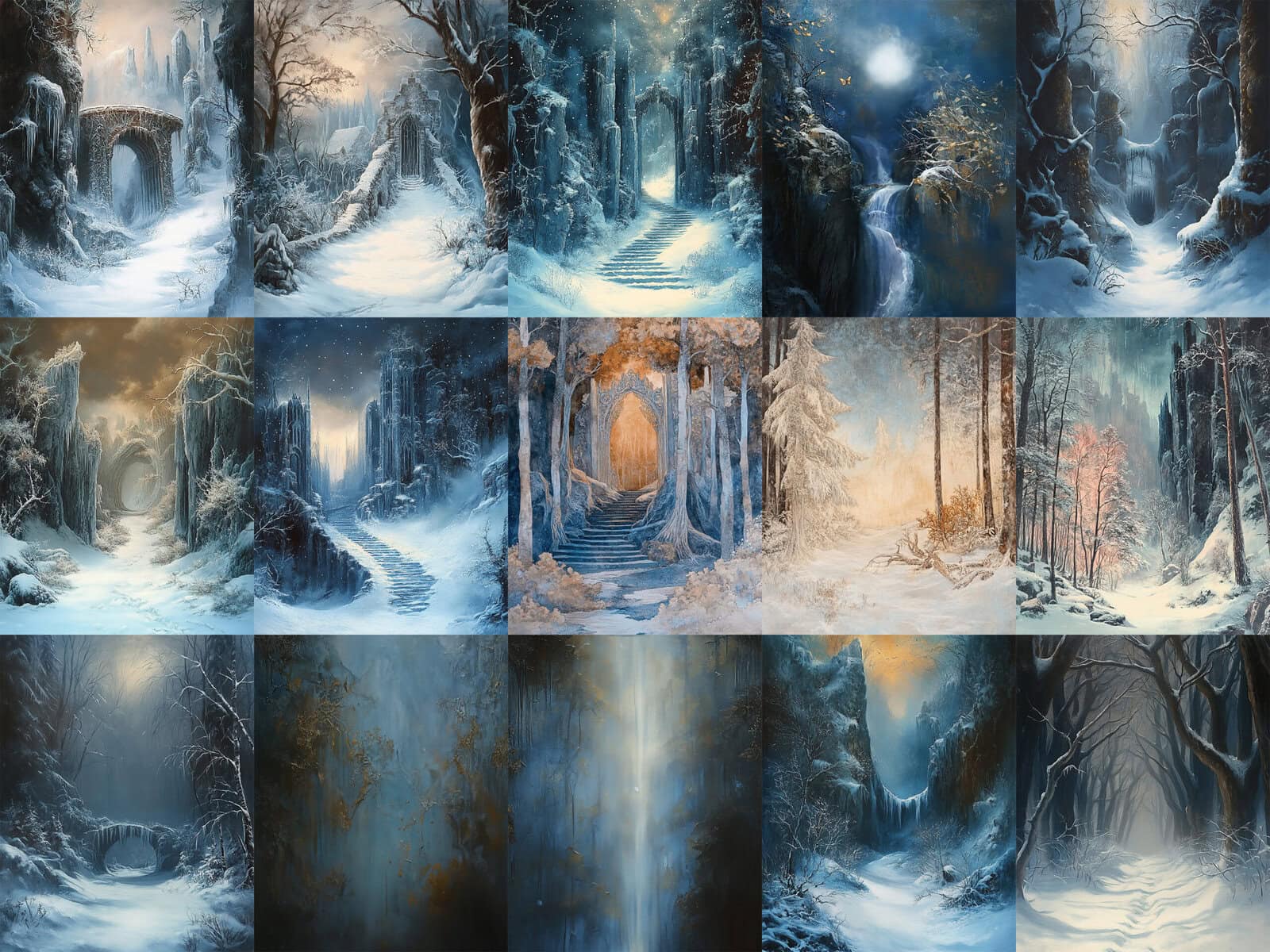 Winter Elven Queens and Kings Clipart & Backgrounds - Image 4