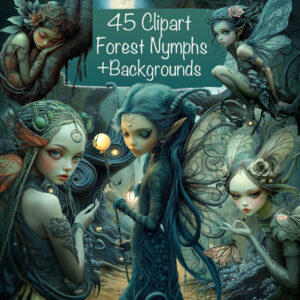 Deep Forest Nymphs Clipart & Backgrounds