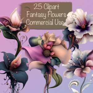 Surreal Fantasy Spring Flowers Clipart