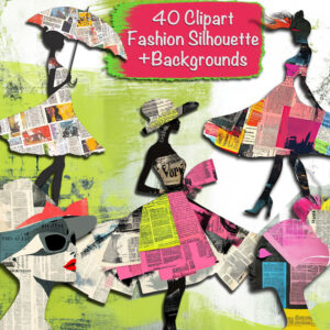 Spring Fashion Silhouette Clipart & Backgrounds