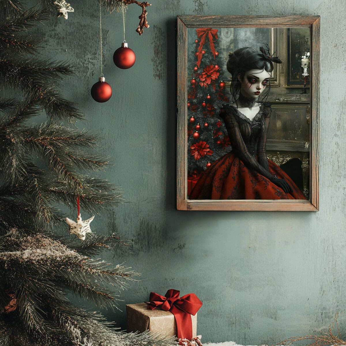 Goth Christmas Characters Clipart & Backgrounds - Image 6
