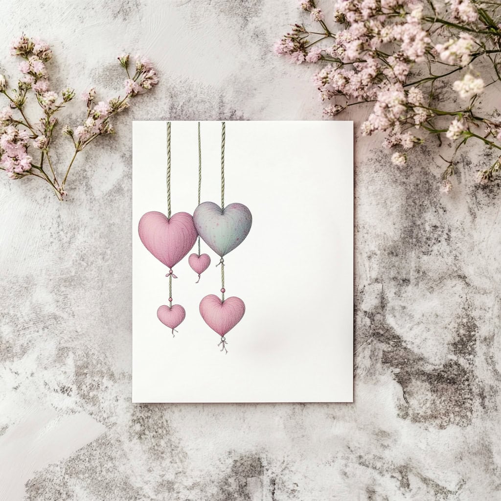 Whimsical Valentine Hearts Decor Elements Clipart - Image 4