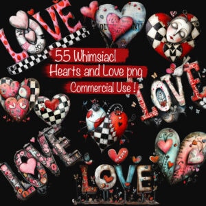 Whimsical Love and Hearts Clipart