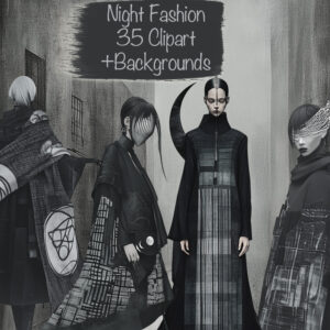 Night Fashion Portraits Clipart & Backgrounds