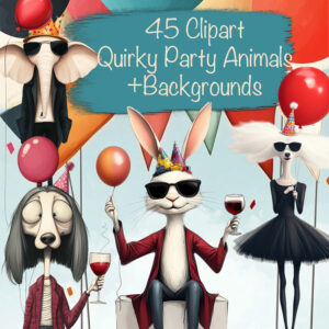 Quirky Party Animals Clipart & Backgrounds