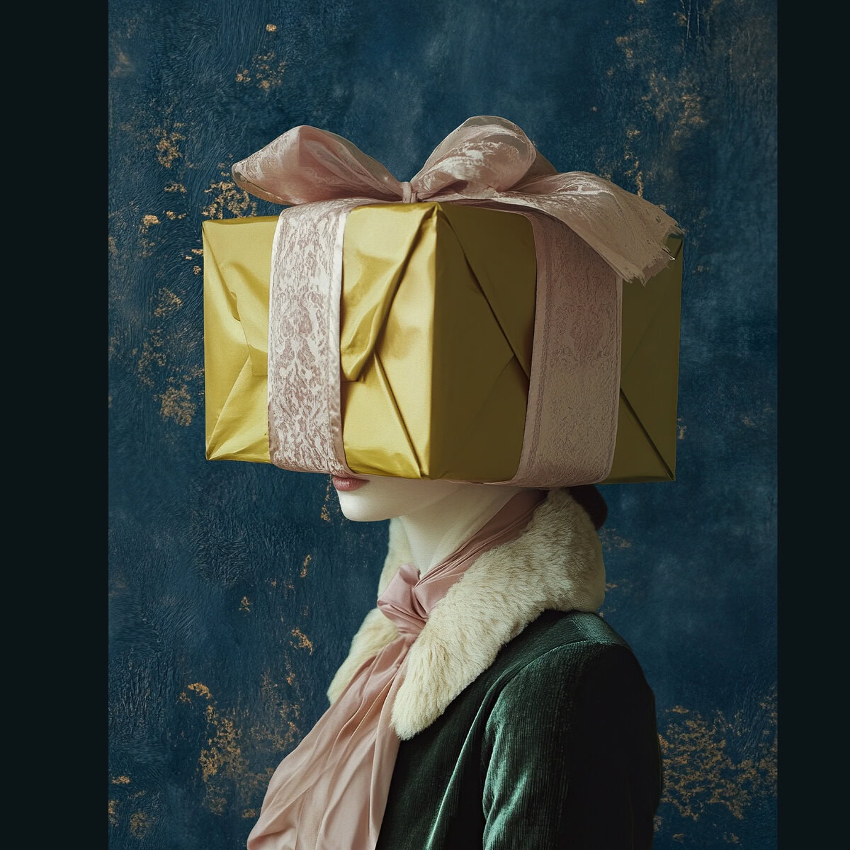 Retro Style Surreal Christmas Woman Portraits Clipart & Backgrounds - Image 6