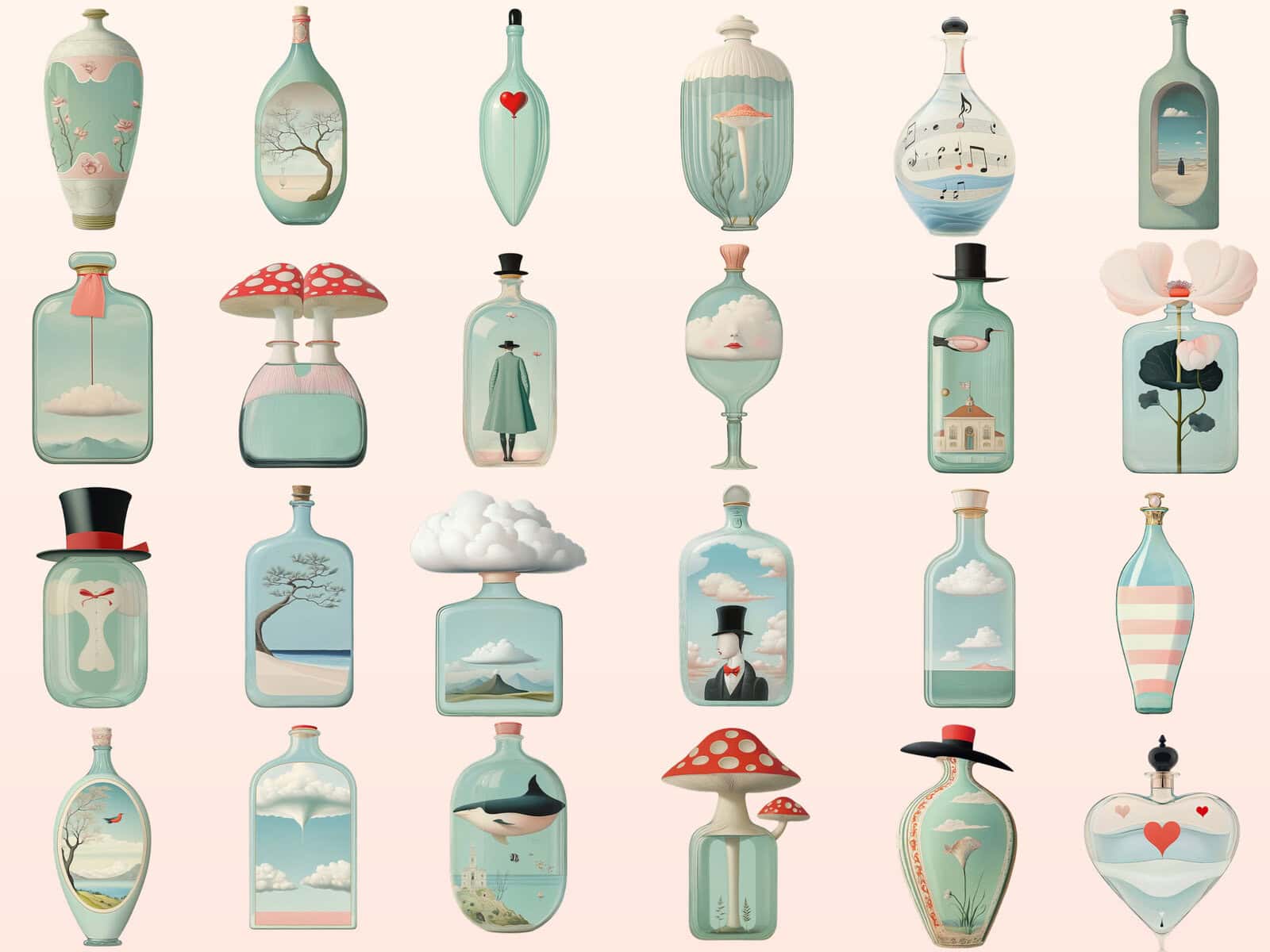 Surreal World in a Bottle Clipart & Backgrounds - Image 2
