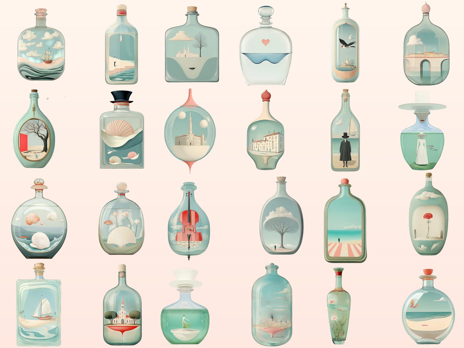 Surreal World in a Bottle Clipart & Backgrounds - Image 3