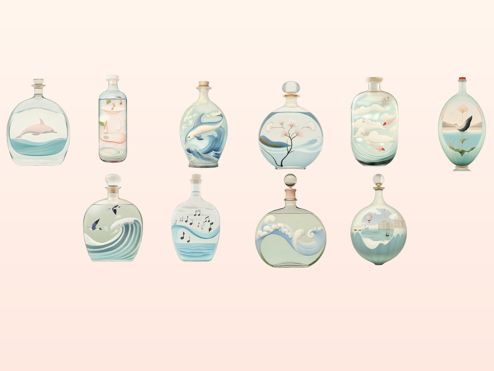 Surreal World in a Bottle Clipart & Backgrounds - Image 4