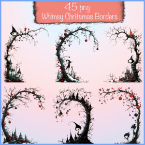 Whimsical Christmas Borders Clipart