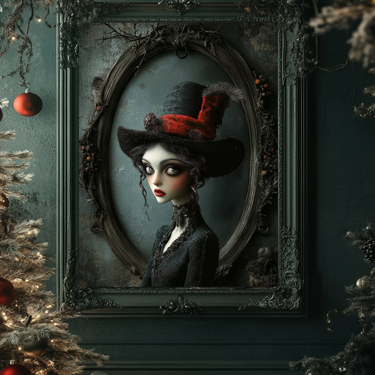 Goth Christmas Characters Clipart & Backgrounds - Image 7